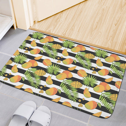 Mango Fruit Striped Pattern Print Indoor Door Mat