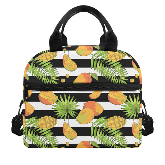 Mango Fruit Striped Pattern Print Insulated Lunch Bag