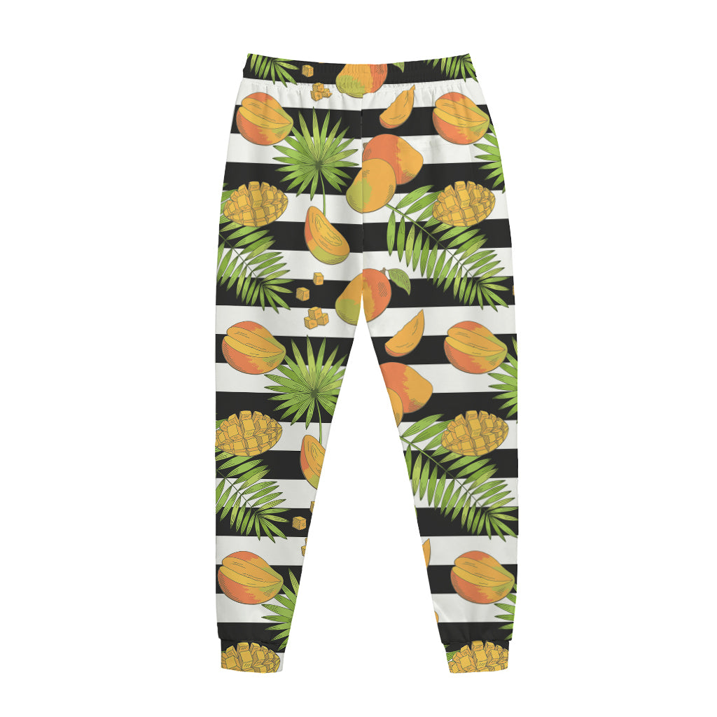 Mango Fruit Striped Pattern Print Jogger Pants