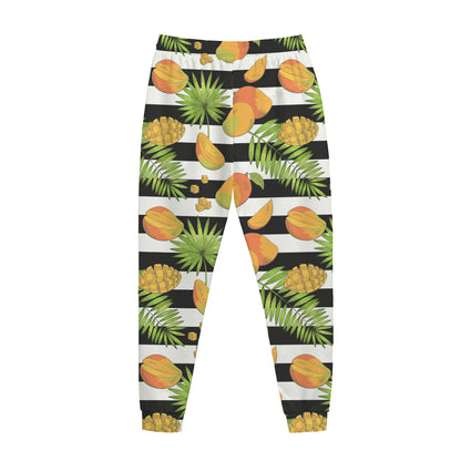 Mango Fruit Striped Pattern Print Jogger Pants