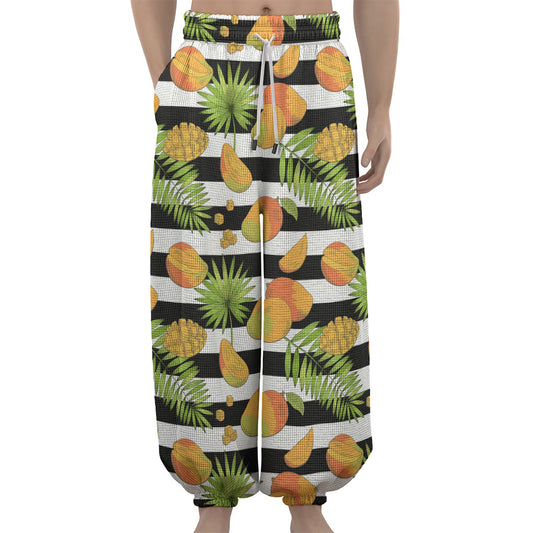 Mango Fruit Striped Pattern Print Lantern Pants