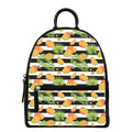 Mango Fruit Striped Pattern Print Leather Backpack