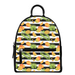 Mango Fruit Striped Pattern Print Leather Backpack