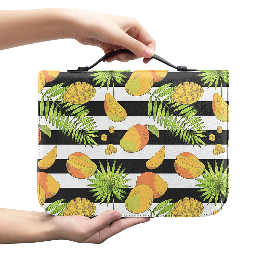 Mango Fruit Striped Pattern Print Leather Bible Cover