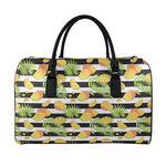Mango Fruit Striped Pattern Print Leather Duffle Bag