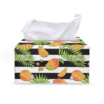 Mango Fruit Striped Pattern Print Leather Tissue Box Cover