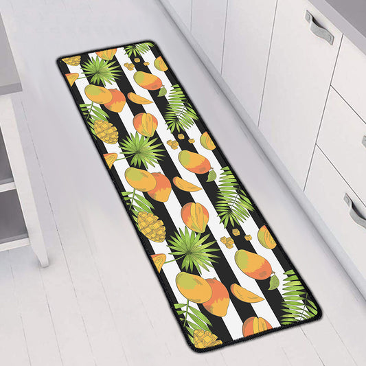 Mango Fruit Striped Pattern Print Long Kitchen Mat