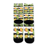 Mango Fruit Striped Pattern Print Long Socks