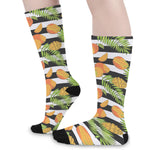 Mango Fruit Striped Pattern Print Long Socks