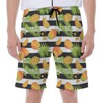 Mango Fruit Striped Pattern Print Men's Beach Shorts