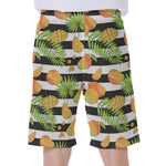 Mango Fruit Striped Pattern Print Men's Beach Shorts