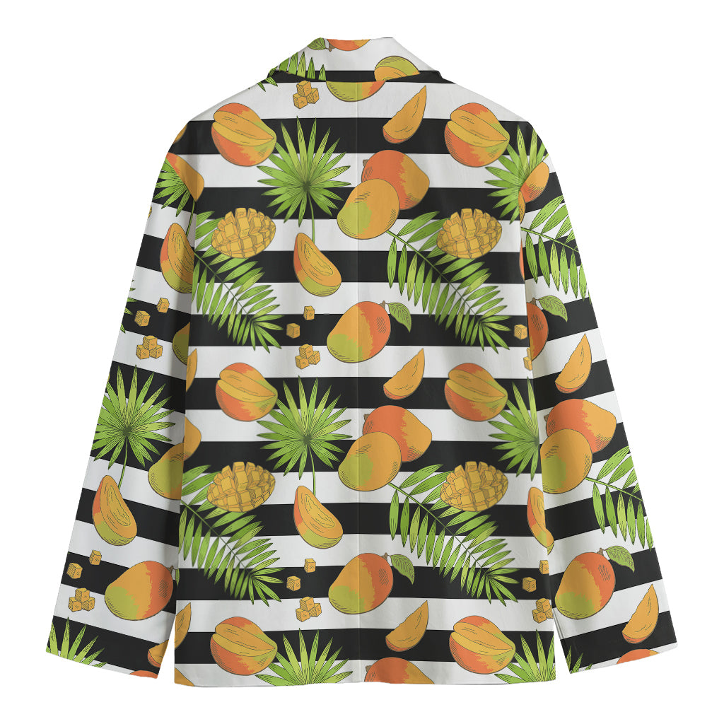 Mango Fruit Striped Pattern Print Men's Blazer