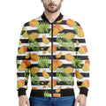 Mango Fruit Striped Pattern Print Men's Bomber Jacket