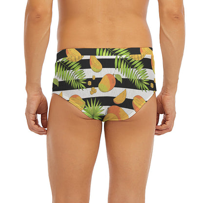 Mango Fruit Striped Pattern Print Men's Briefs