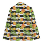 Mango Fruit Striped Pattern Print Men's Cotton Blazer