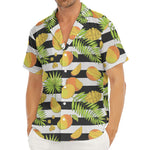 Mango Fruit Striped Pattern Print Men's Deep V-Neck Shirt