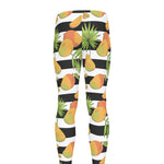 Mango Fruit Striped Pattern Print Men's leggings