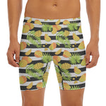 Mango Fruit Striped Pattern Print Men's Long Boxer Briefs