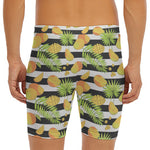 Mango Fruit Striped Pattern Print Men's Long Boxer Briefs