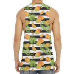 Mango Fruit Striped Pattern Print Men's Muscle Tank Top