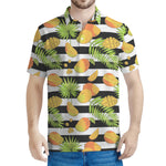Mango Fruit Striped Pattern Print Men's Polo Shirt