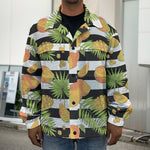 Mango Fruit Striped Pattern Print Men's Shirt Jacket