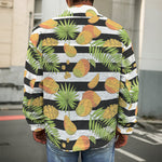 Mango Fruit Striped Pattern Print Men's Shirt Jacket
