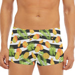Mango Fruit Striped Pattern Print Men's Short Boxer Briefs