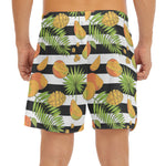 Mango Fruit Striped Pattern Print Men's Split Running Shorts