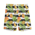 Mango Fruit Striped Pattern Print Men's Sports Shorts