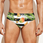 Mango Fruit Striped Pattern Print Men's Swim Briefs