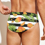 Mango Fruit Striped Pattern Print Men's Swim Briefs