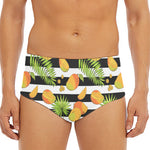 Mango Fruit Striped Pattern Print Men's Triangle Swim Briefs