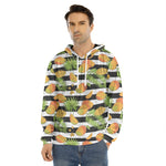 Mango Fruit Striped Pattern Print Men's Velvet Pullover Hoodie