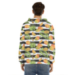 Mango Fruit Striped Pattern Print Men's Velvet Pullover Hoodie