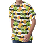 Mango Fruit Striped Pattern Print Men's Velvet T-Shirt