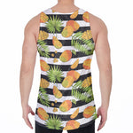 Mango Fruit Striped Pattern Print Men's Velvet Tank Top