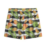 Mango Fruit Striped Pattern Print Mesh Shorts