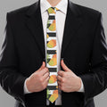 Mango Fruit Striped Pattern Print Necktie
