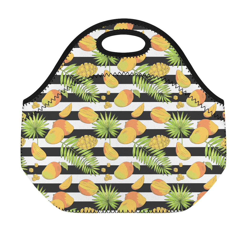 Mango Fruit Striped Pattern Print Neoprene Lunch Bag