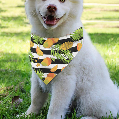 Mango Fruit Striped Pattern Print Over The Collar Dog Bandana