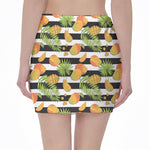 Mango Fruit Striped Pattern Print Pencil Mini Skirt