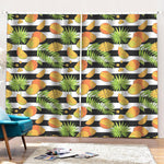 Mango Fruit Striped Pattern Print Pencil Pleat Curtains