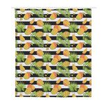 Mango Fruit Striped Pattern Print Polyester Shower Curtain
