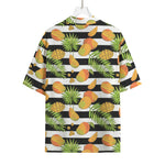 Mango Fruit Striped Pattern Print Rayon Hawaiian Shirt
