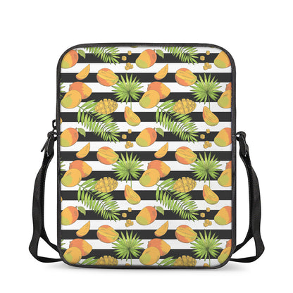 Mango Fruit Striped Pattern Print Rectangular Crossbody Bag