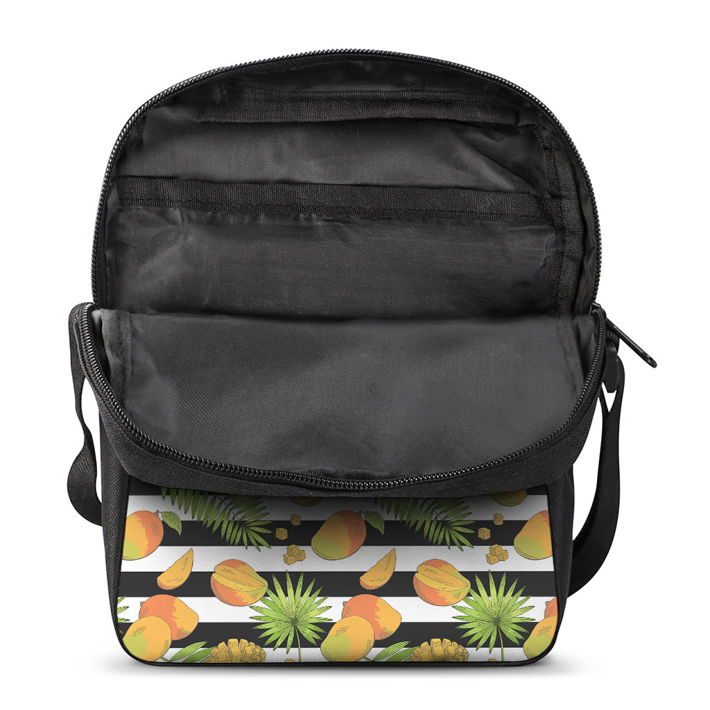 Mango Fruit Striped Pattern Print Rectangular Crossbody Bag