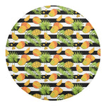 Mango Fruit Striped Pattern Print Round Blanket