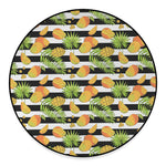 Mango Fruit Striped Pattern Print Round Floor Mat
