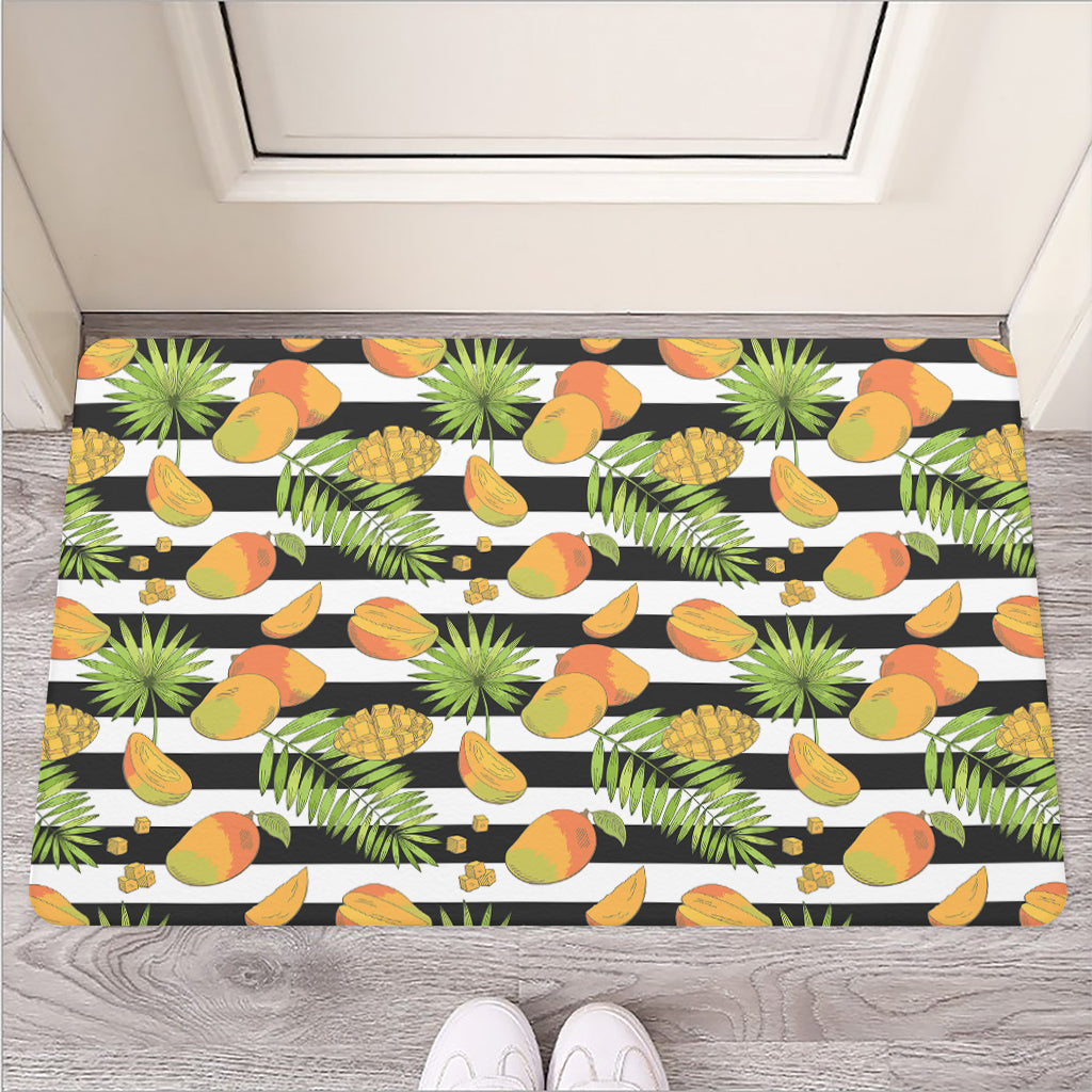 Mango Fruit Striped Pattern Print Rubber Doormat